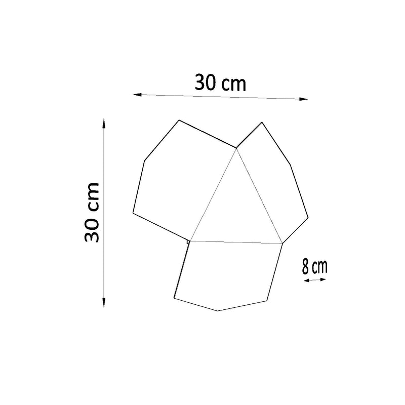Dimensions Lámpara de pared geométrica negra Tre