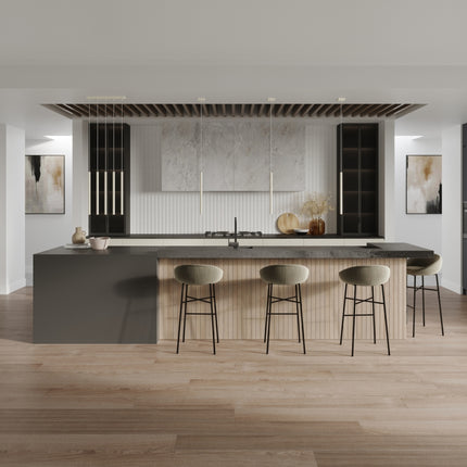Applique Murale Halo 2 Faisceaux Beige en Acier, mise en situation