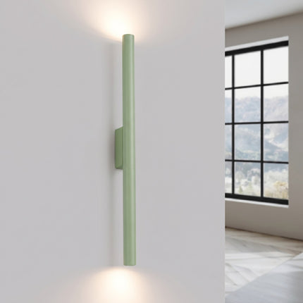 Applique Murale Halo 2 Faisceaux Vert Sauge en Acier, lumière allumée