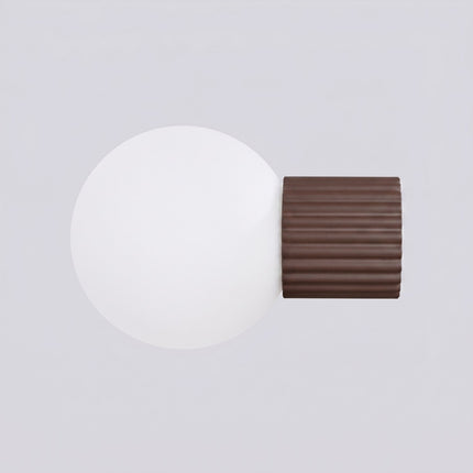 Applique murale Halo brun chocolat IP44, packshot de trois quarts
