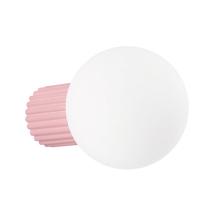 Applique murale Halo rose poudré IP44, packshot sur fond blanc