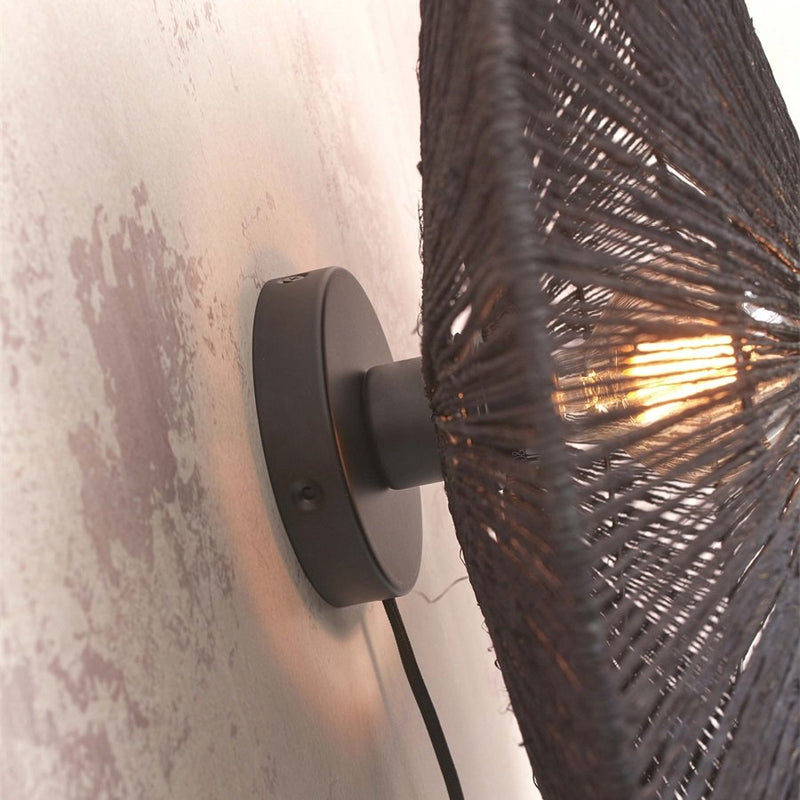 Dimensions Wandleuchte Iguazu Soleil Jute Schwarz 40 cm