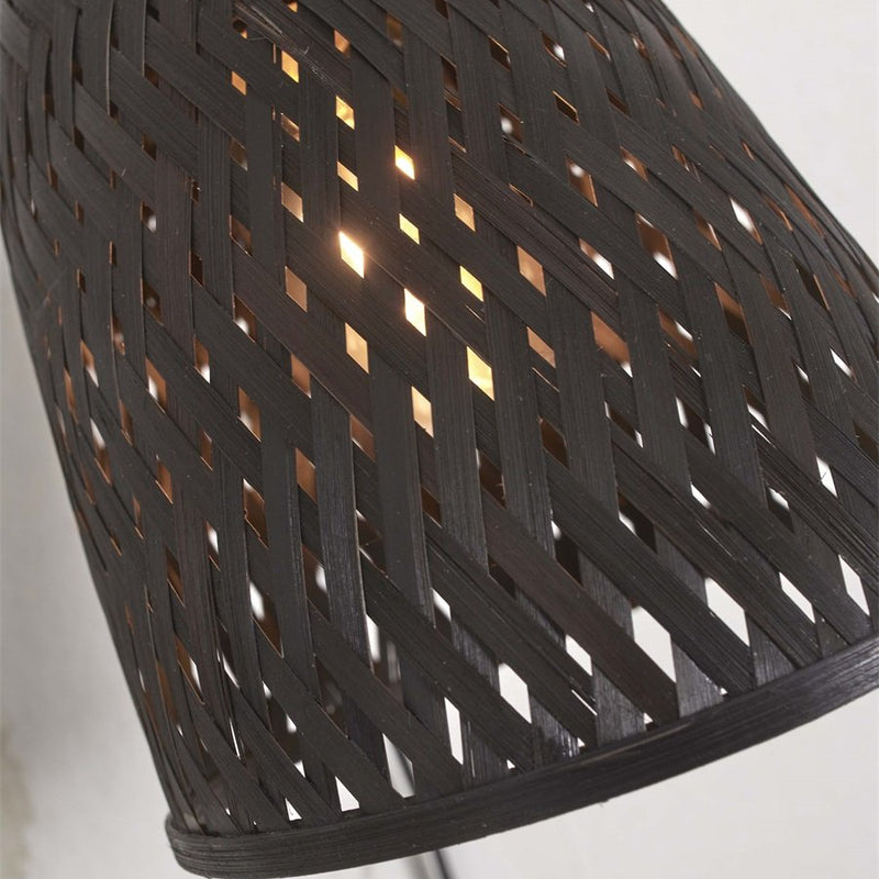 Dimensions Java Verstellbare Wandleuchte Bambus Schwarz 15 cm