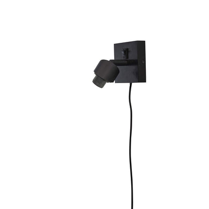Packshot de l'applique murale Java en bambou noir, vue de profil sur fond blanc