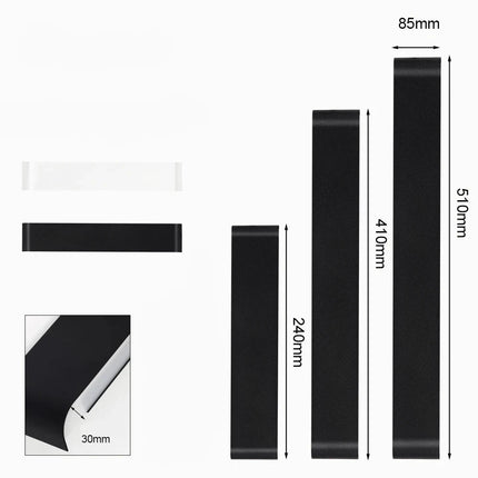 Les trois tailles de l'applique murale en aluminium brossé