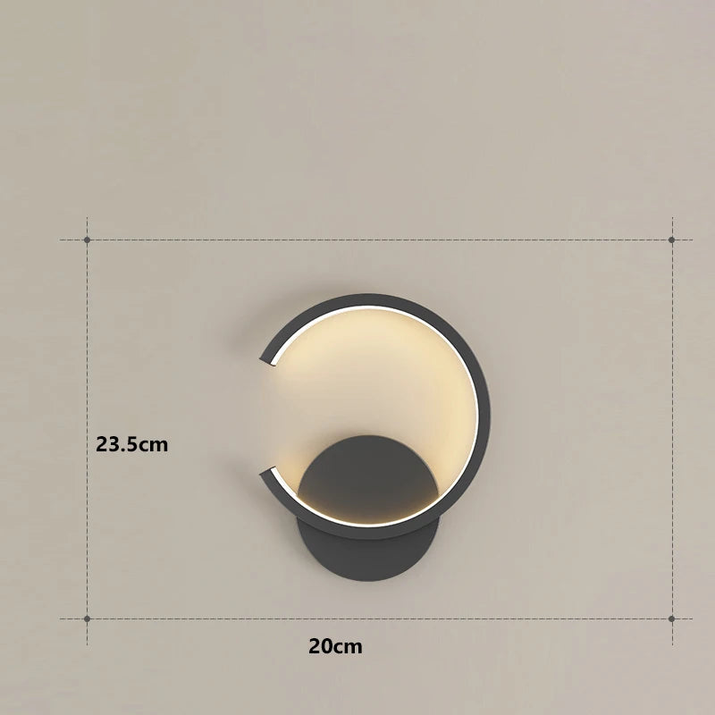 Dimensions LED-Wandleuchte mit kreisförmigem Bogen