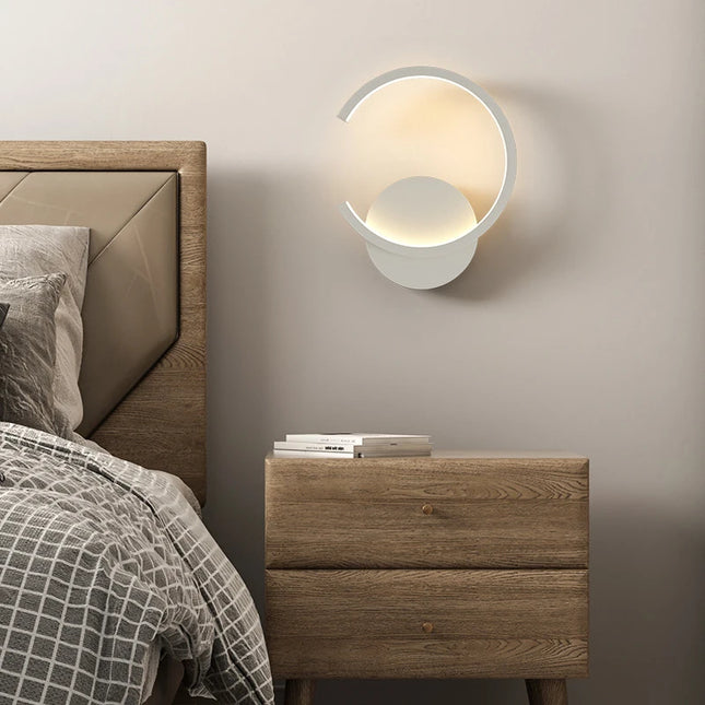 Applique murale LED en arc circulaire en aluminium au design épuré