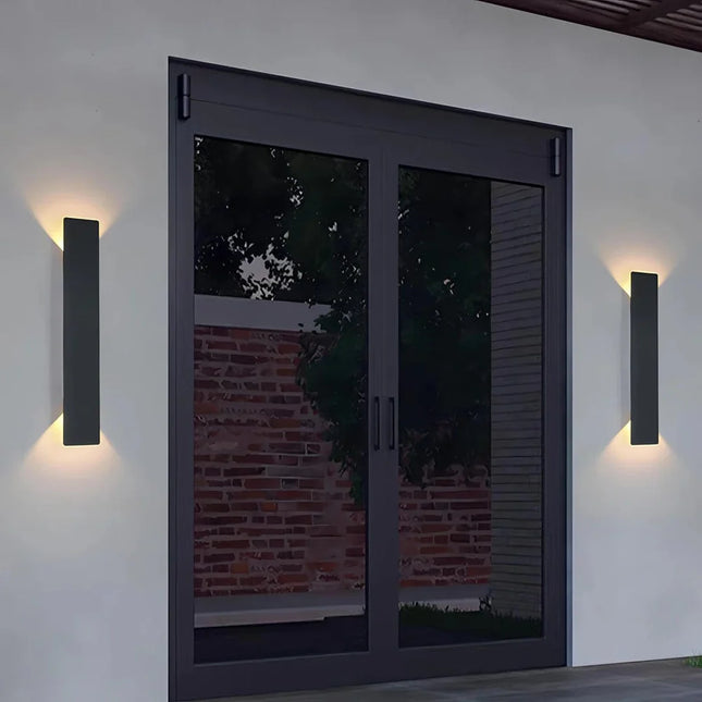 Applique murale LED extérieure rectangle en éclairage blanc chaud
