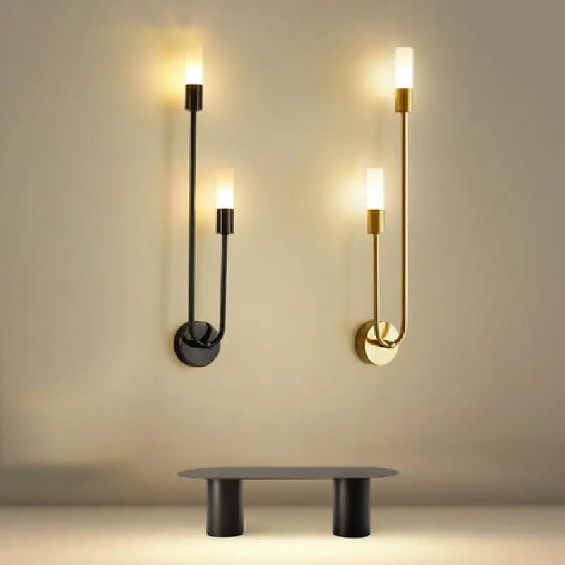 Applique Murale LED Chandelier Nordique en cuivre, design minimaliste et moderne pour un éclairage élégant.