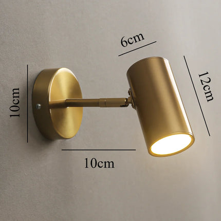 Applique murale LED nordique réglable dorée fixée au mur
