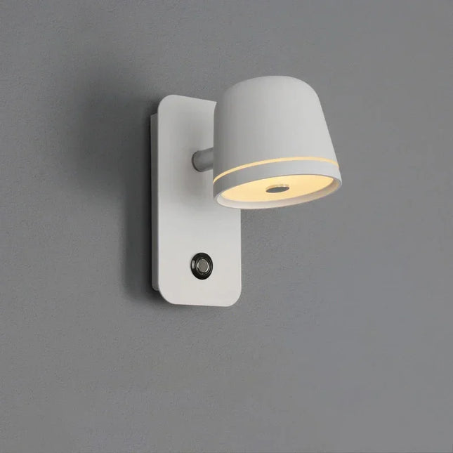 Applique murale LED tactile à intensité variable, tête orientable, finition noire