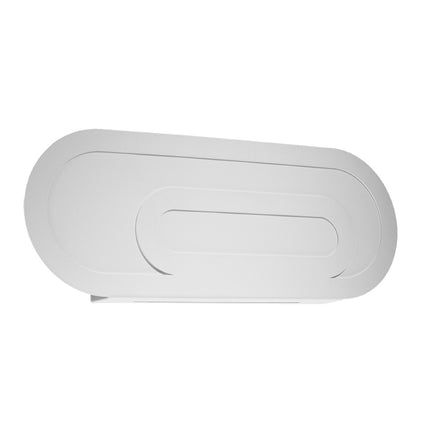 Applique murale Ligne Pure en acier laqué blanc mat, forme de galet à deux ovales imbriqués