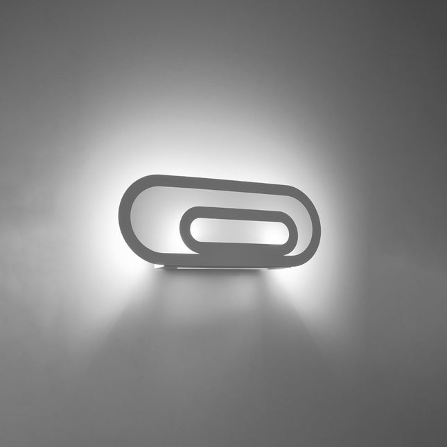 Applique murale blanche Ligne Pure eclairee, double faisceau vertical qui glisse le long du mur