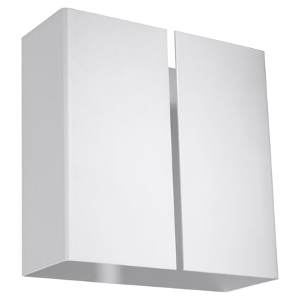 Applique murale Linea blanche carrée en acier sur fond neutre