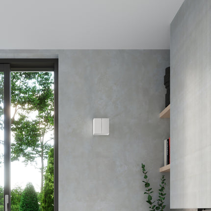 Applique murale Linea blanche carrée en acier vue de côté