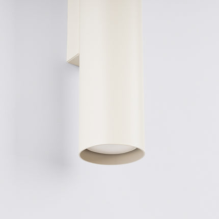 Applique Murale Long Cylindre Beige en Acier, détail de la fixation
