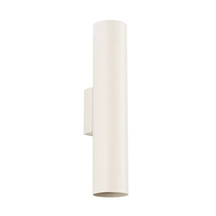 Applique Murale Long Cylindre Beige en Acier, packshot sur fond blanc