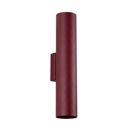 Applique Murale Long Cylindre bordeaux, packshot sur fond blanc