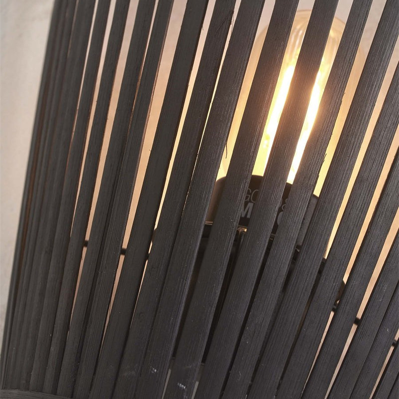 Dimensions Merapi Braided Black Bamboo Wall Lamp 30 cm