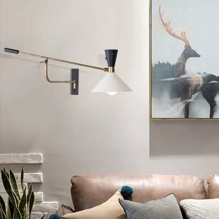 Détail de l'abat-jour de l'applique murale nordique bras orientable