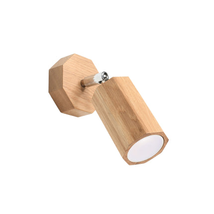 Applique murale orientable en chêne massif, packshot fond blanc