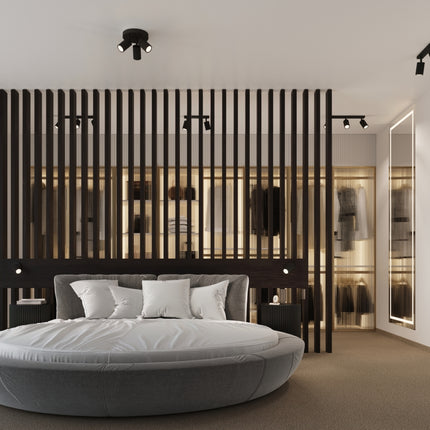 Applique murale orientable Oslo avec interrupteur noir, vue d'ambiance