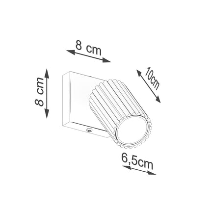 Schéma de cotes du modèle applique murale orientable oslo bordeaux