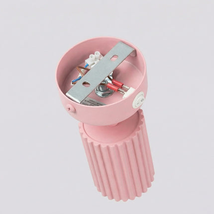 Applique Murale Orientable Oslo en Aluminium Cannelé Rose Poudré, vue de détail