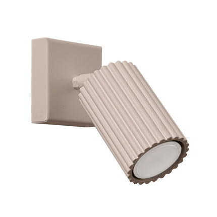 Applique Murale Orientable Oslo en Aluminium Cannelé Taupe, packshot sur fond blanc