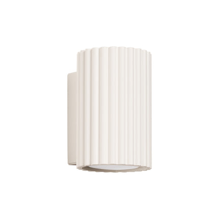 Applique murale Oslo 10 beige en aluminium cannelé, vue produit sur fond blanc