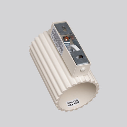 Vue arrière de l'applique murale Oslo 10 beige avec culot GU10 et raccordement