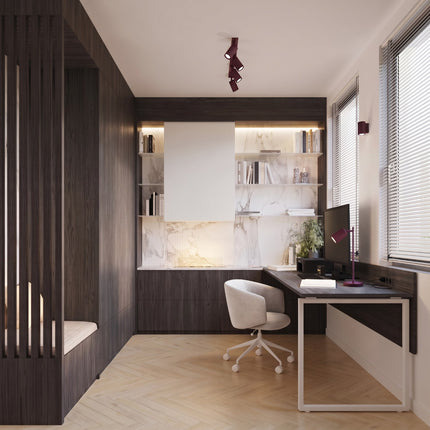 Applique murale Oslo 10 cm bordeaux dans une pièce à vivre