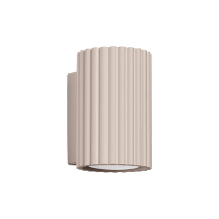 Applique Murale Oslo 10 cm en Aluminium Cannelé Taupe, packshot sur fond blanc