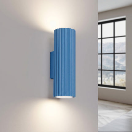 Applique murale Oslo 20 cm bleu azur, lumière allumée