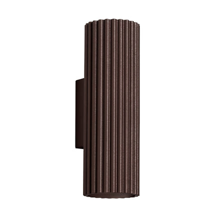 Applique Murale Oslo 20 cm en Aluminium Cannelé Brun Chocolat, packshot sur fond blanc