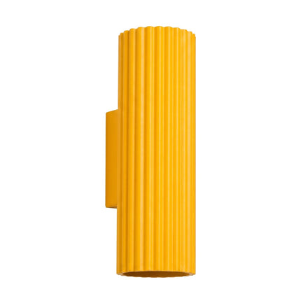 Applique Murale Oslo 20 cm en Aluminium Cannelé Jaune Ambré, packshot sur fond blanc