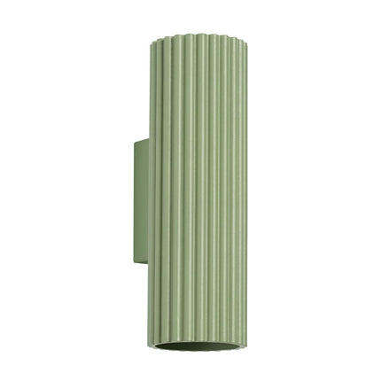 Applique Murale Oslo 20 cm en Aluminium Cannelé Vert Sauge, packshot sur fond blanc