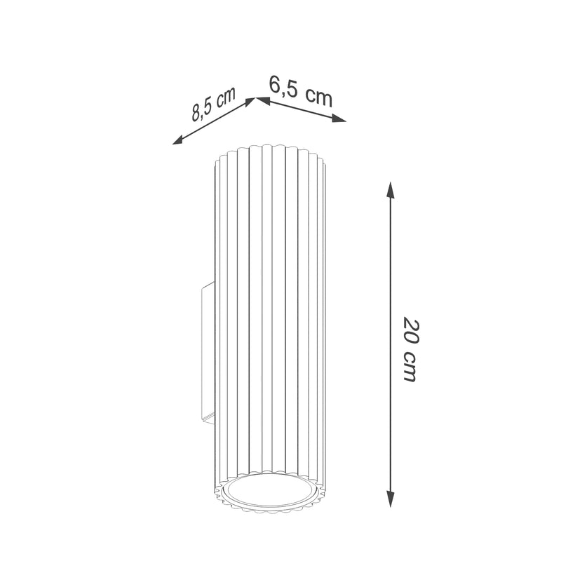 Dimensions Aplique de pared dorado Oslo 20