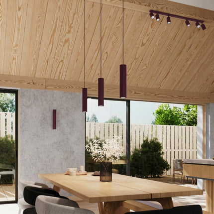 Applique murale Oslo 30 cm bordeaux au-dessus d'un plan de travail