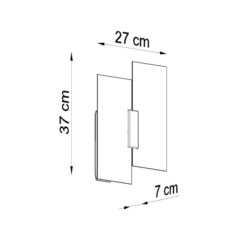 Dimensions Aplique de pared con panel geométrico blanco