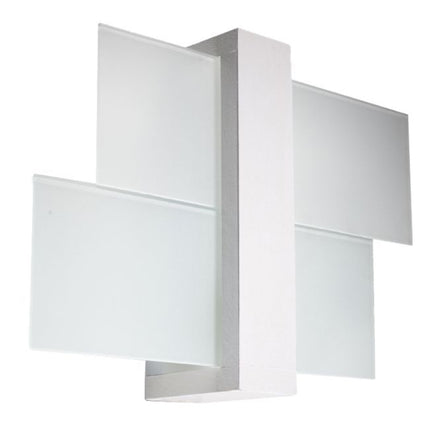 Applique murale panneaux horizontal blanche et verre sur fond neutre
