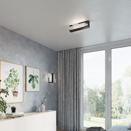 Applique murale panneaux horizontal noire vue de profil