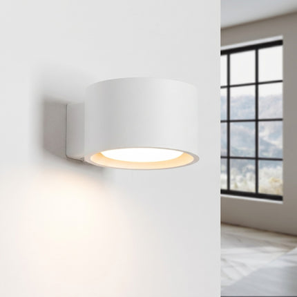 Applique murale Pastille blanc, lumière allumée
