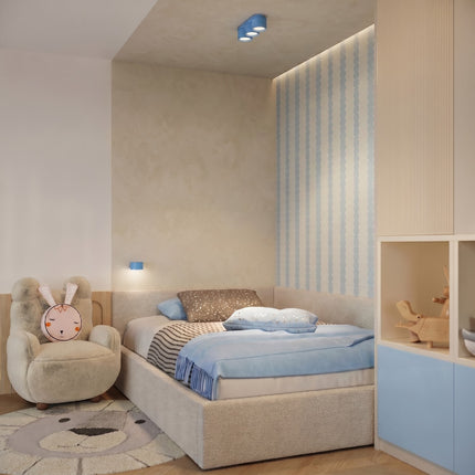 Applique murale Pastille bleu azur, au-dessus d'un plan de travail