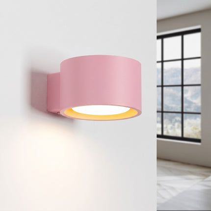 Applique murale Pastille rose poudré, lumière allumée