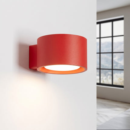 Applique murale Pastille rouge vif, lumière allumée