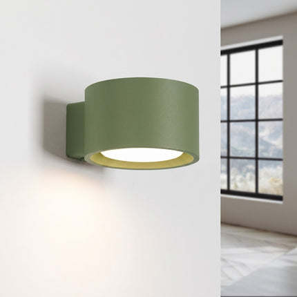 Applique murale Pastille vert olive, lumière allumée