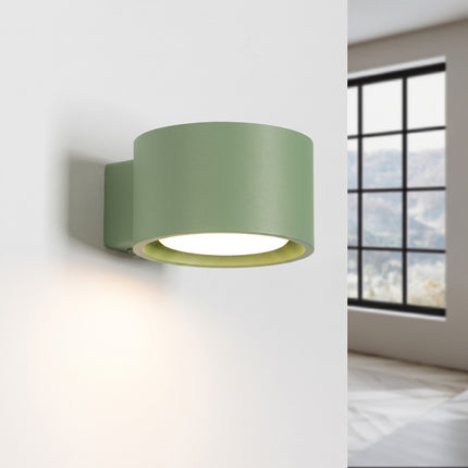 Applique murale Pastille vert sauge, lumière allumée