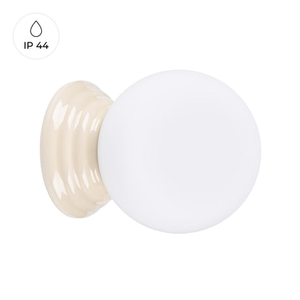applique murale perle céramique beige ip44, vue produit