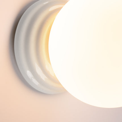 Applique Murale Perle Céramique Blanche IP44, vue de détail